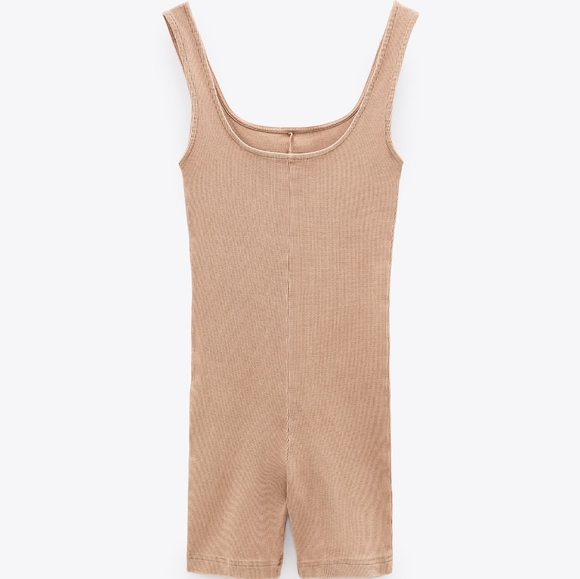 NWT ZARA | Short Ribbed Jumpsuit - Picture 3 of 4